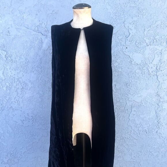 Vintage 1970s Mod Velvet Vest Long Tunic Size S/M - Picture 2 of 10